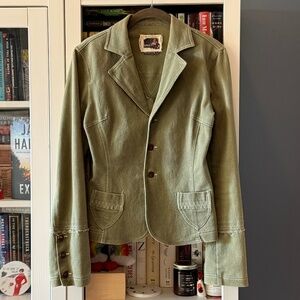 Green Denim "Josie" Blazer by Buffalo David Bitton / Size M